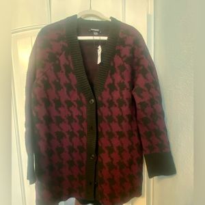 Express houndstooth cardigan